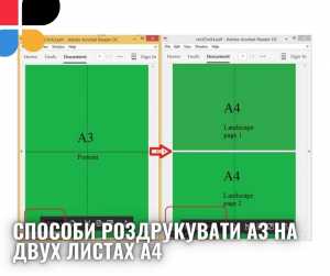 Способи роздрукувати А3 на двух листах A4