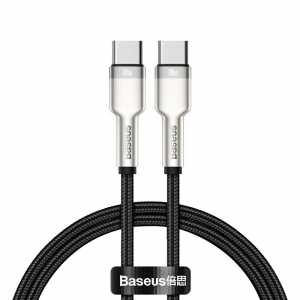 КабельType-C to Type-C, Baseus Cafule Metal, 100W 5A 1m, black (CATJK-C01)