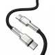 КабельType-C to Type-C, Baseus Cafule Metal, 100W 5A 1m, black (CATJK-C01)