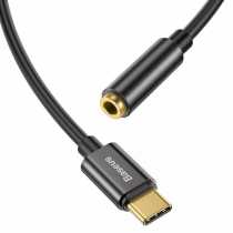 Перехідник AUX Type-C to 3.5mm Female Baseus L54 чорний (CATL54-01)
