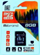 Карта пам’яті MicroSD 8Gb Wibrand (class10 + SD адаптер) (WICDHC10/8GB-A)
