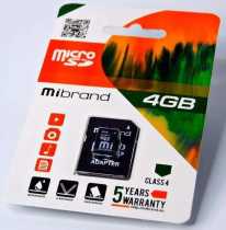 Карта пам’яті MicroSD 4Gb Wibrand (class 4+SD адаптер) (WICDC4/4GB-A)