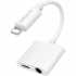 Перехідник AUX Lightning to 3.5mm + Lightning Borofone Digital audio Converter, білий (BV12W)