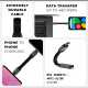 Кабель USB to Lightning Rollingsquare inCharge® Mini брелок, 2.4A 0.1м, чорно-сірий (PROBA)