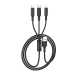 Кабель USB to Micro USB+Lightning+Type-C, Hoco X25, 2.0A 1м, чорний (6957531080169)