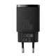 МЗП Baseus Compact Quick Charger, 20W QC+ PD, (USB+Type-C) чорний (CCXJ-B01)