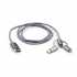 Кабель USB 3в1 (Lightning+MicroUSB+T Vinga  1.0m, чорний (Charge3in1)